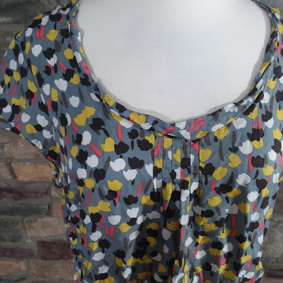 Boden Palazzo cap sleeve scoop neck floral top size 10 - Picture 3 of 7